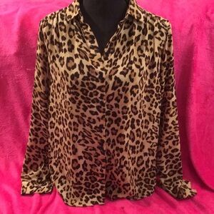 H&M Animal Print Button Down Shirt